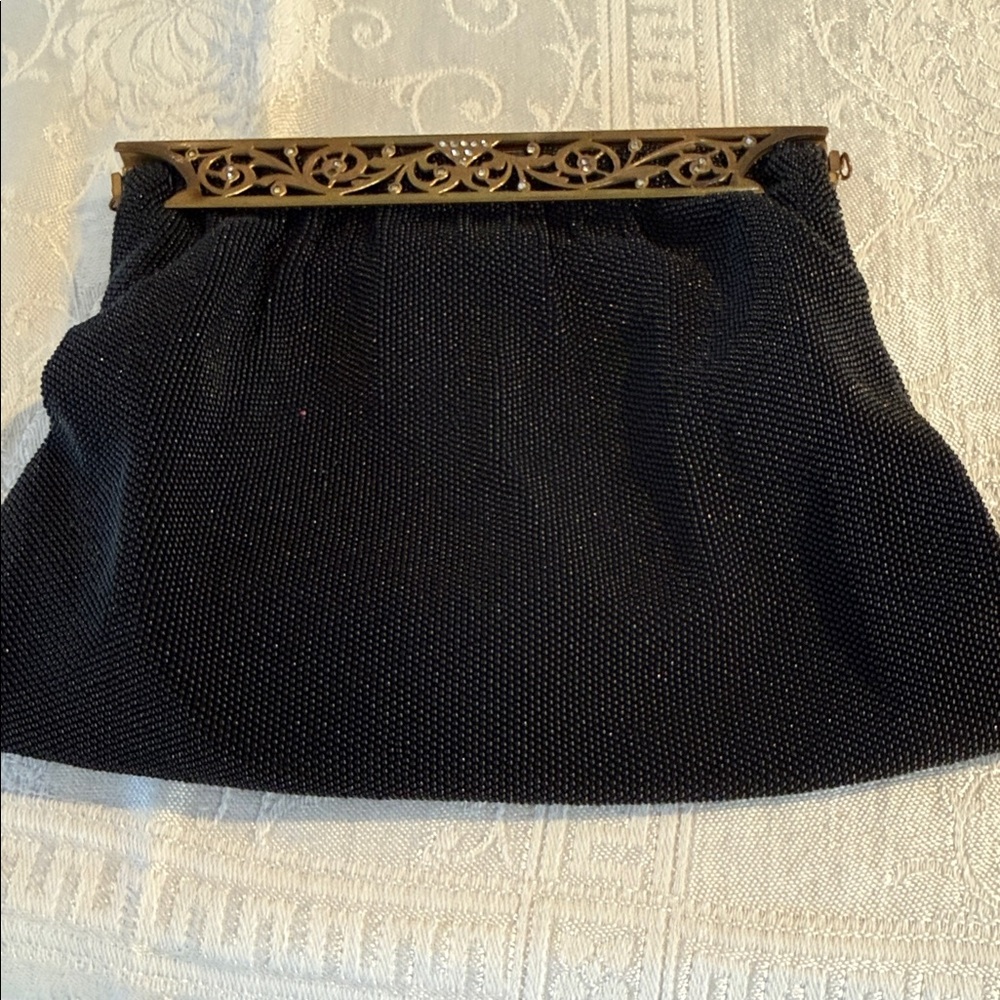 Chic Black Clutch with Gold Accents